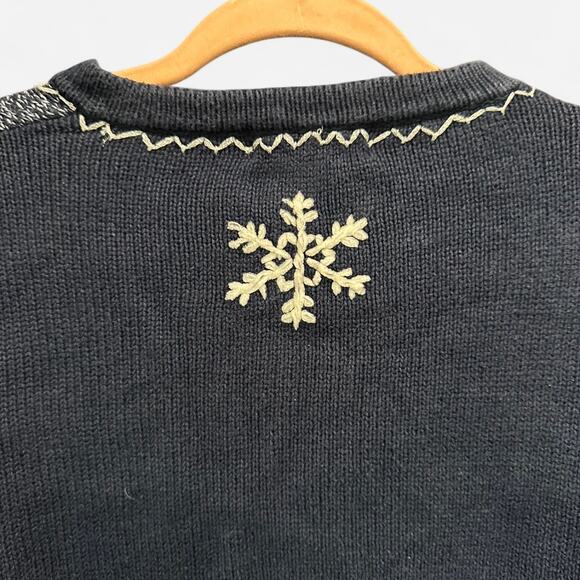 Vintage Santa Ugly Christmas Soft Girl Cottage Core Grandma Cardigan Sweater - Picture 4 of 8